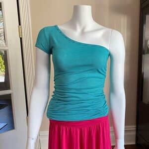 Forever 21 One Shoulder Cotton Striped Tee
